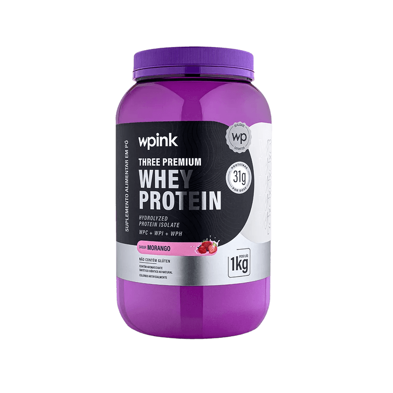 Three Premium Whey Protein Morango 3W - (1kg)